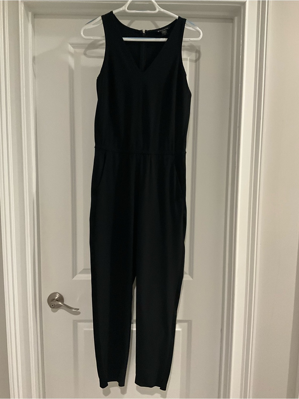 Athleta Black Sleeveless V-Neck Jumpsuit